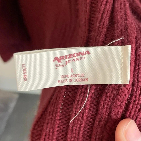 Arizona Jean Company women’s  burgundy red cardigan with pockets size L - Picture 3 of 7